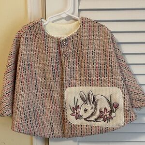 Charming Tweed Jacket with Rabbit Patch